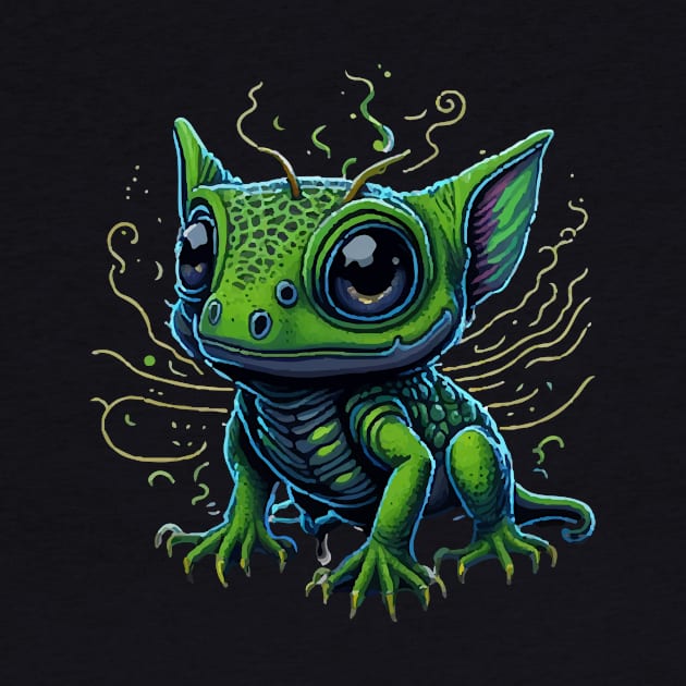 Gamer's Perfect Illustration - Cute Colorful Gekko by star trek fanart and more